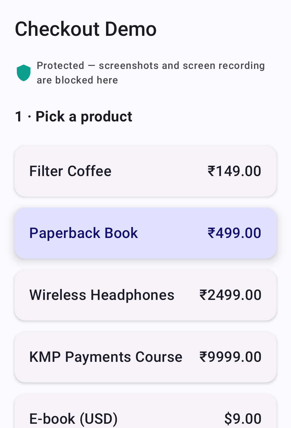 checkout lifecycle — order summary, light